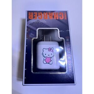 Sanrio Hello Kitty USB Wall Charger White Pink‎ Heart Travel Adapter Block